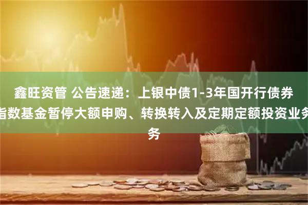 鑫旺资管 公告速递:上银中债1-3年国开行债券指数基金暂停大额申购、转换转入及定期定额投资业务